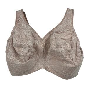 Glamorize Wireless Minimizer Full Coverage Floral Lace Bra Women's 42F QX892